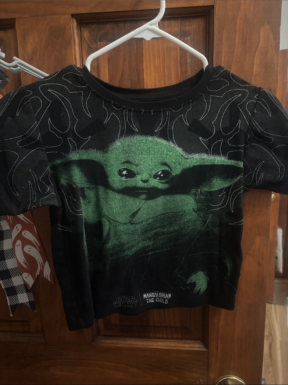 Star Wars Green & Black Grogu Crop Top